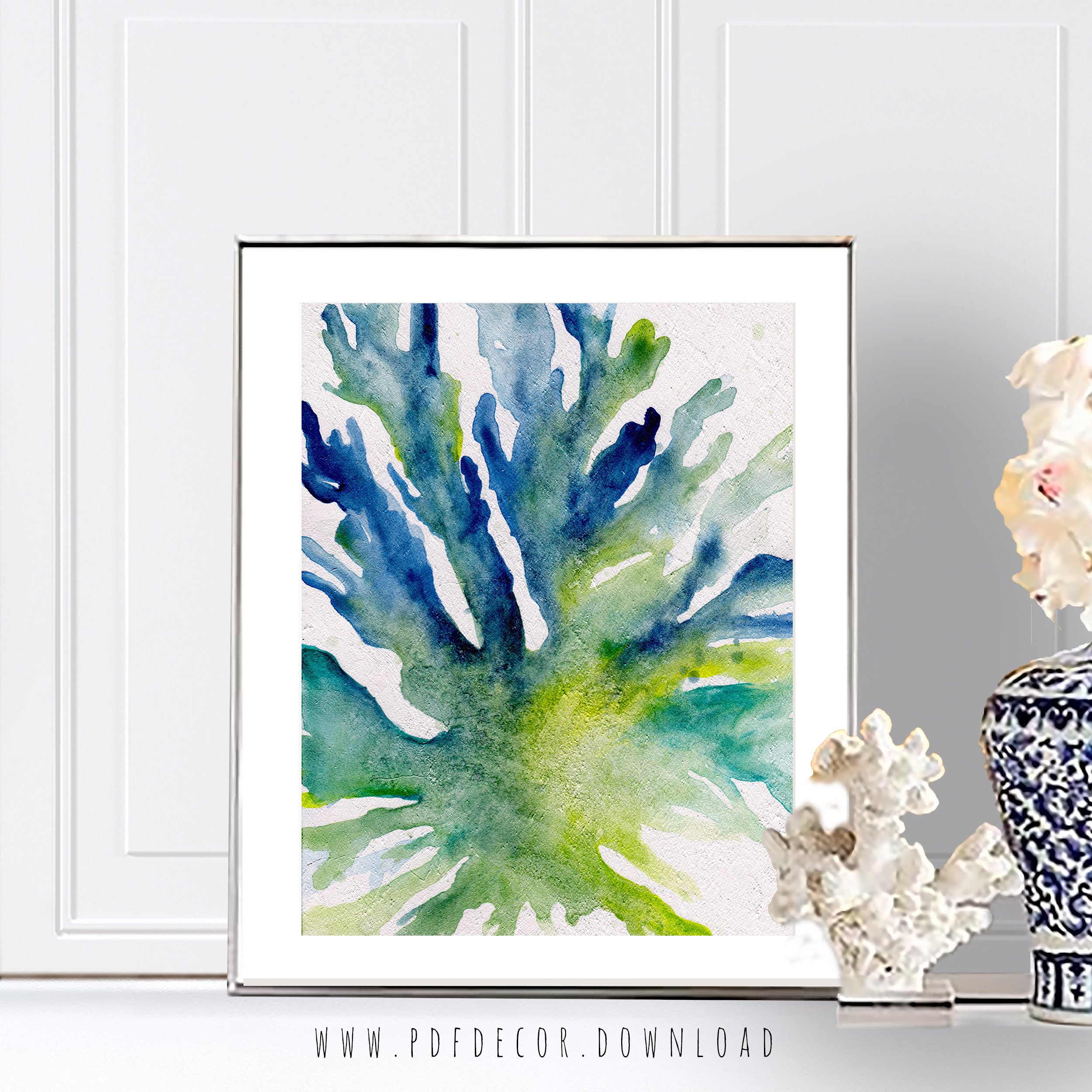 2500x2500 Seaweed Prints, Watercolor Seaweed, Coastal Wall Art, Beach Decor - Watercolor Seaweed