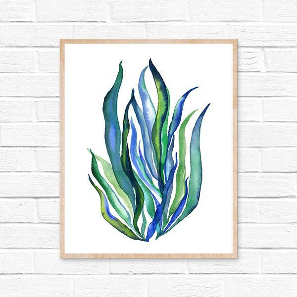 600x600 Seaweed Watercolor Watercolor Painting Seaweed Print Seaweed - Watercolor Seaweed