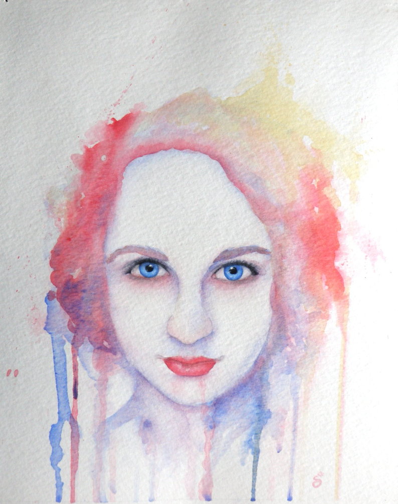 794x1006 Pictures Portraits In Watercolor, - Watercolor Self Portrait