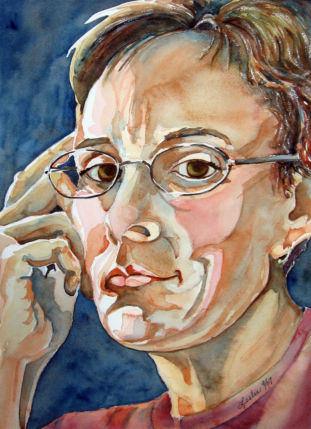 1087x1500 Self Portraits Leslie White - Watercolor Self Portrait