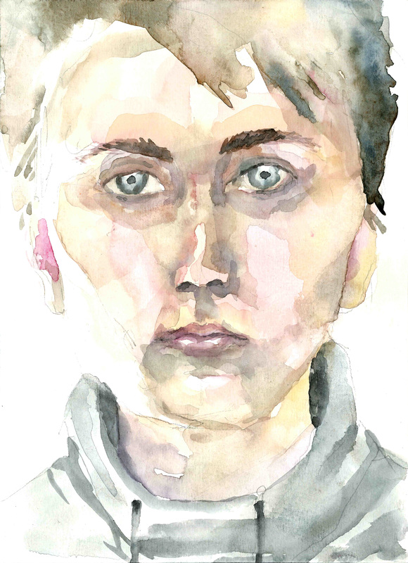 580x800 The Very First Watercolor Self Portraits - Watercolor Self Portrait