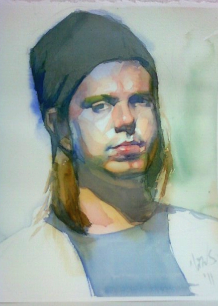 434x609 Watercolor Self Portrait 3 By Nateseay - Watercolor Self Portrait
