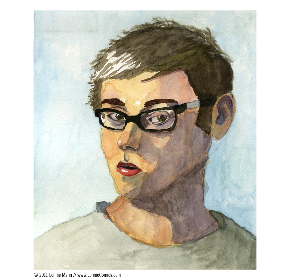 980x947 Lonnie Comics - Watercolor Self Portrait