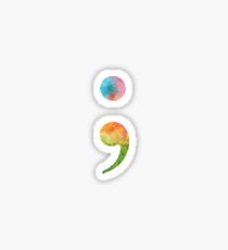 210x230 Semicolon Stickers Redbubble - Watercolor Semicolon