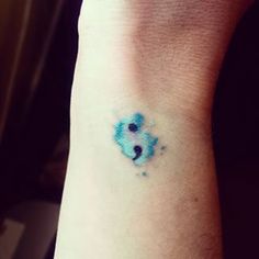 236x236 She Believed She Could So She Did, Semicolon Tattoo Calf Ideas - Watercolor Semicolon