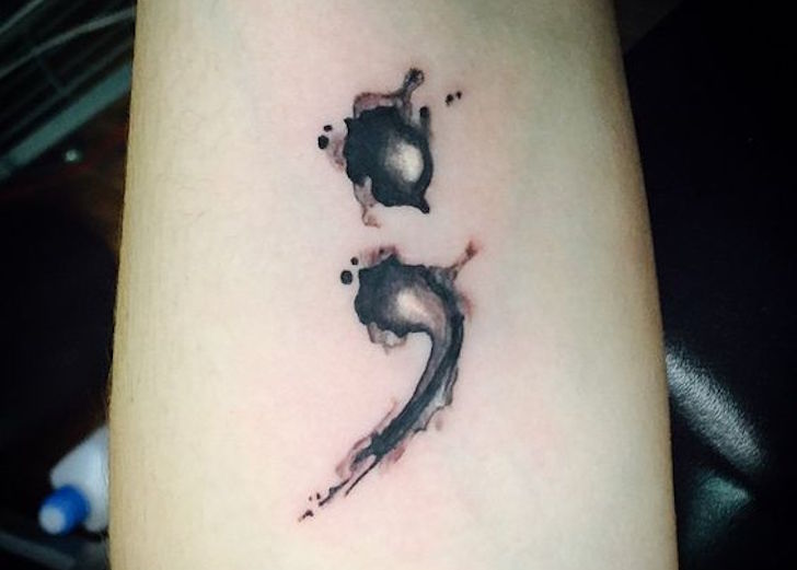 728x521 The Meaning Behind Semicolon Tattoos - Watercolor Semicolon