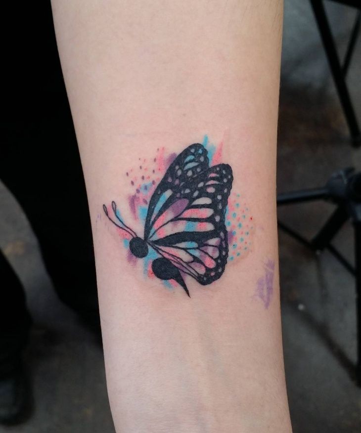 730x876 Watercolor Semicolon Butterfly Tattoo Next Tattoo - Watercolor Semicolon