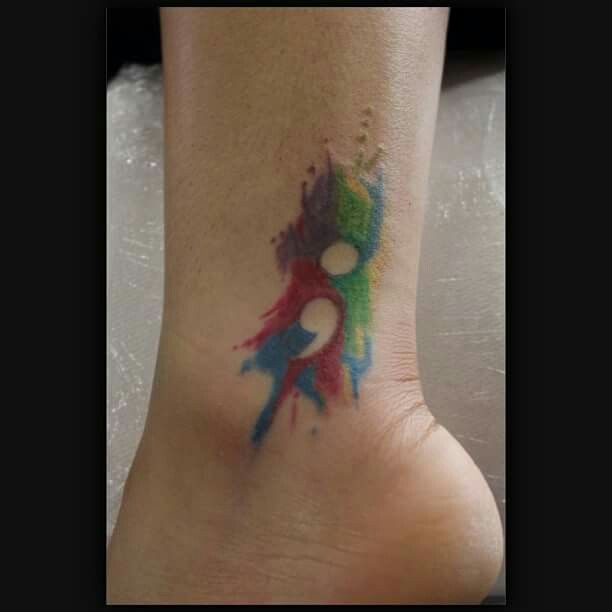 612x612 Watercolor Tattoo - Watercolor Semicolon