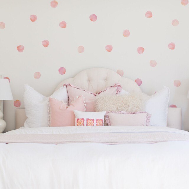 640x640 Coral Watercolor Polka Dots Urban Walls - Watercolor Shades