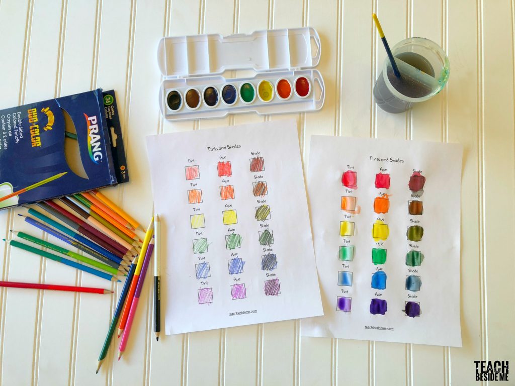 1024x768 Tints And Shades With Watercolors And Colored Pencils Teach - Watercolor Shades