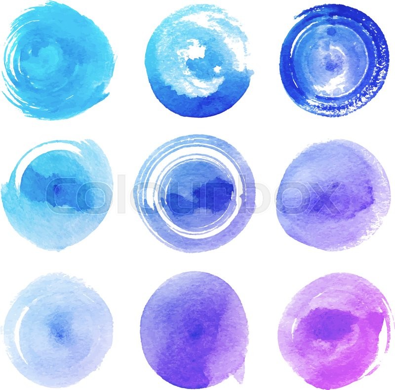 800x789 Watercolor Spots In Different Shades Of Blue And Pink On A White - Watercolor Shades