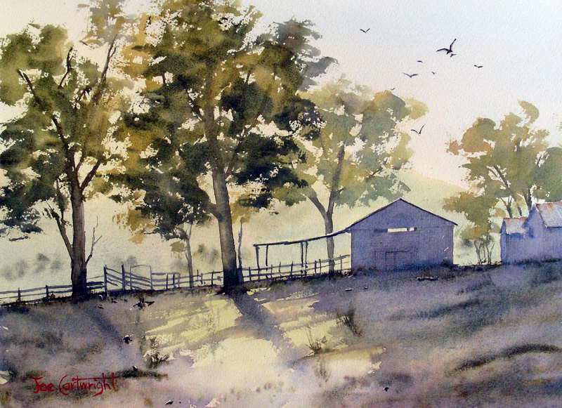 800x581 Painting Shadows In Watercolor Landscape Painting - Watercolor Shadows