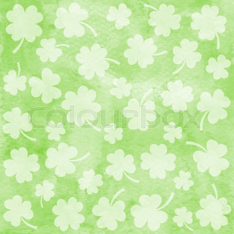800x800 Watercolor Shamrock For Happy Saint Patrick S Day. Stock Photo - Watercolor Shamrock