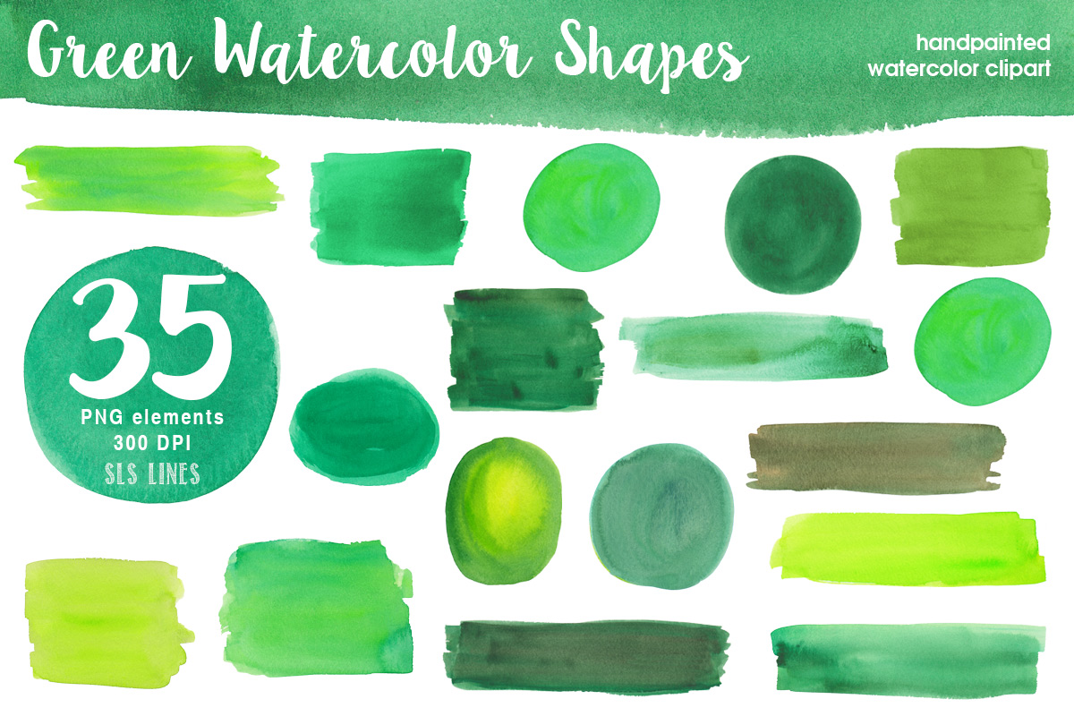 1200x800 Green Watercolor Shapes By Sls Lines - Watercolor Shapes