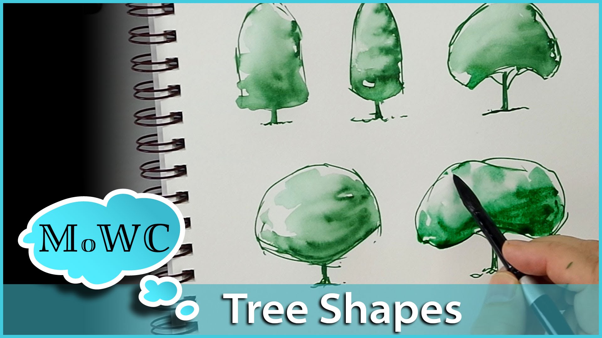 1920x1080 How To Paint Tree Studies In Watercolor Basic Shapes - Watercolor Shapes