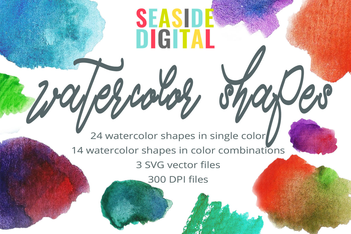 1200x800 Basic Watercolor Shapes - Watercolor Shapes