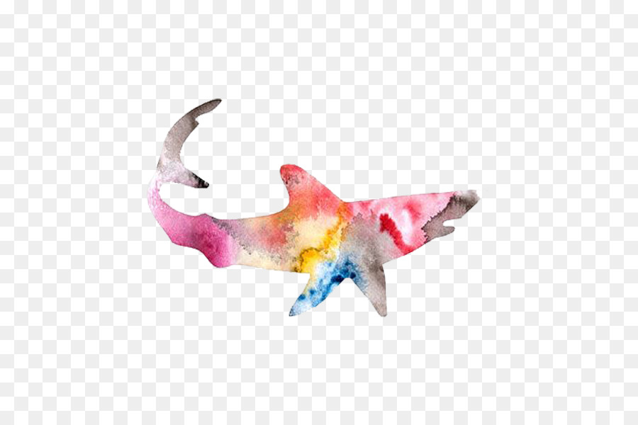 900x600 Shark Watercolor Painting Tattoo Abstract Art - Watercolor Shark Tattoo