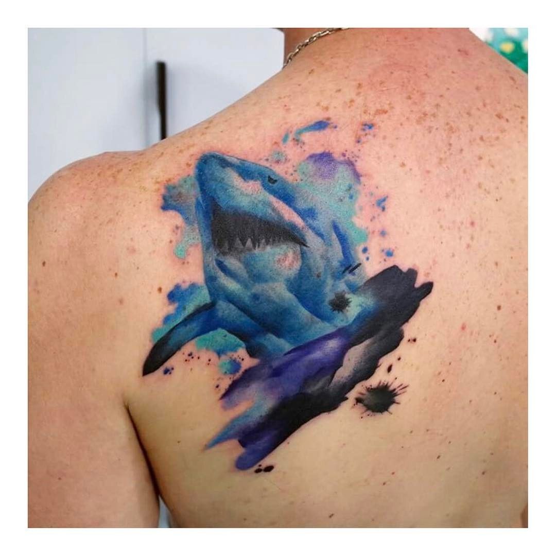 1080x1080 Watercolor Shark Animal Tattoo Designs Shark - Watercolor Shark Tattoo