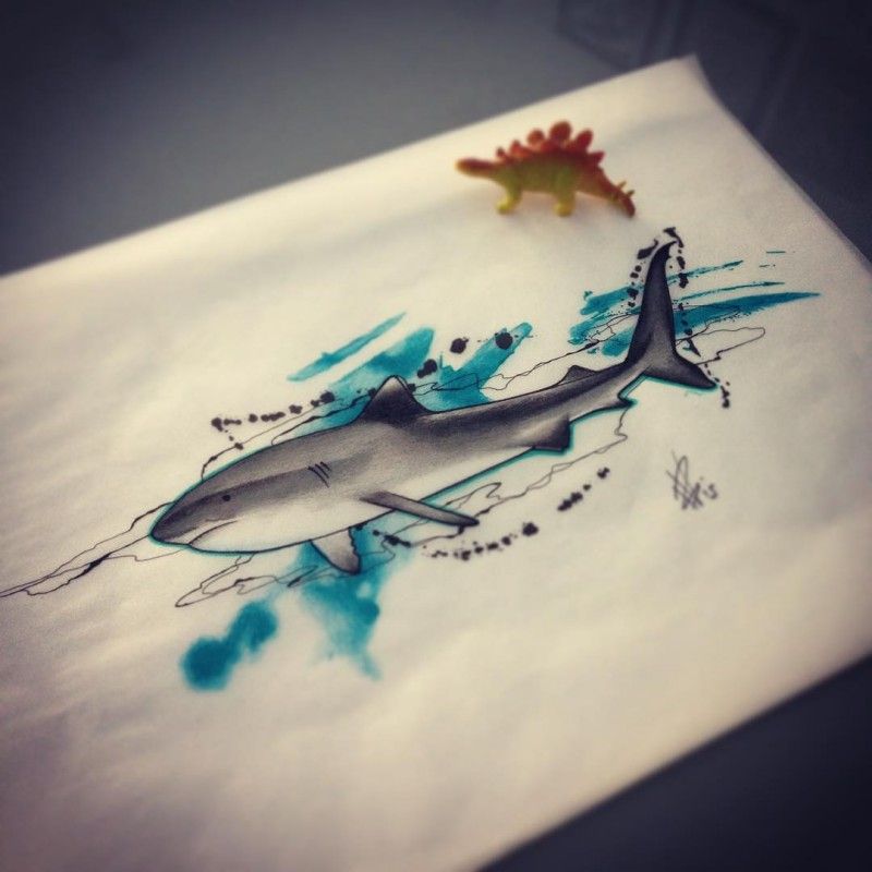 800x800 Image Result For Watercolor Shark Tattoo Tattoosamppiercings - Watercolor Shark Tattoo