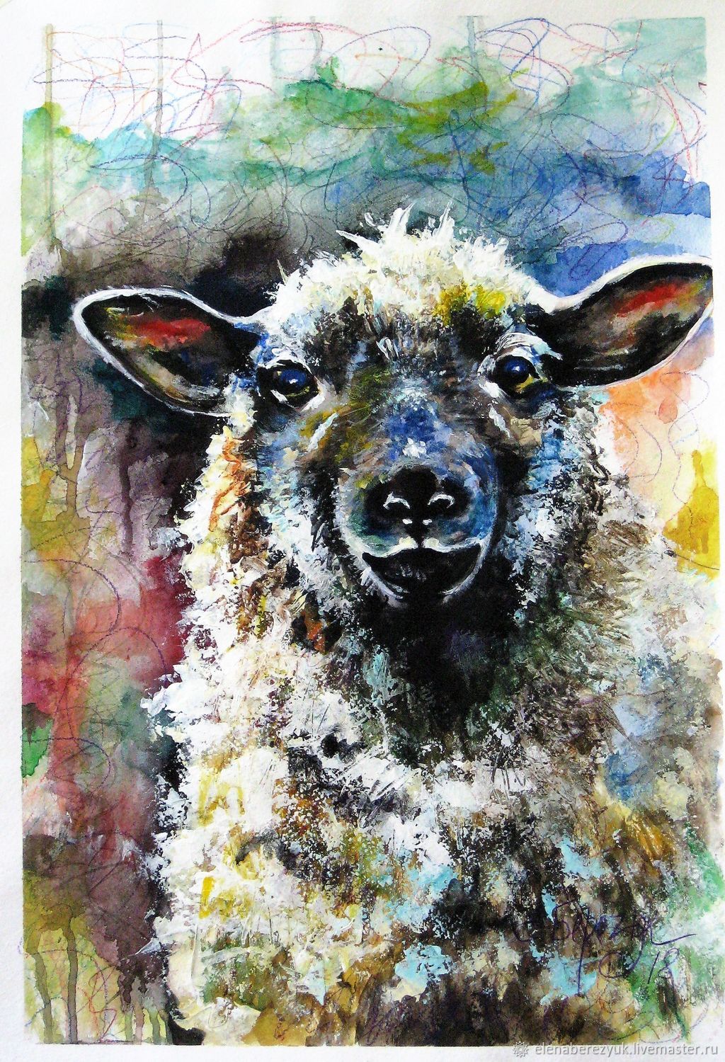 Watercolor Sheep at PaintingValley.com | Explore collection of ...