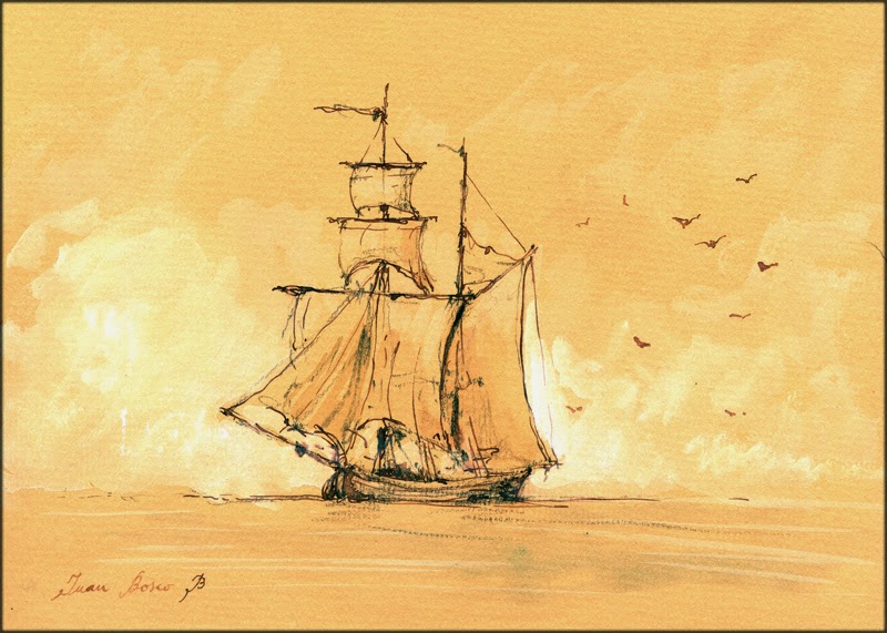 800x571 San Martin Arts Crafts Fishing Boats - Watercolor Ship