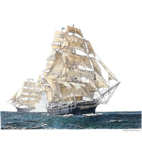 464x493 Sonny Perschbacher - Watercolor Ship