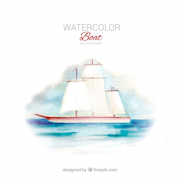 626x626 Watercolor Boat Background Vector Free Download - Watercolor Ship
