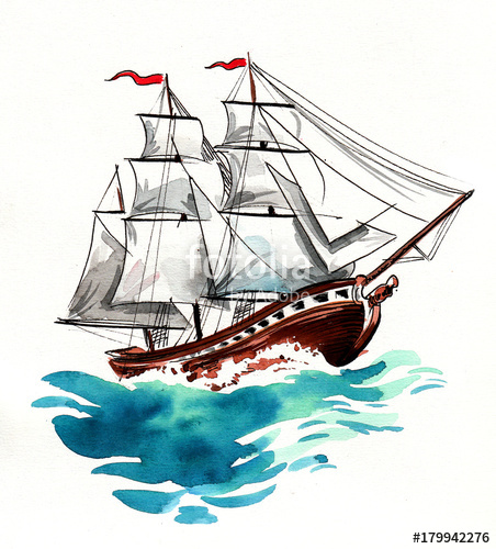 452x500 Watercolor Ship Stock Photo And Royalty Free Images On Fotolia - Watercolor Ship