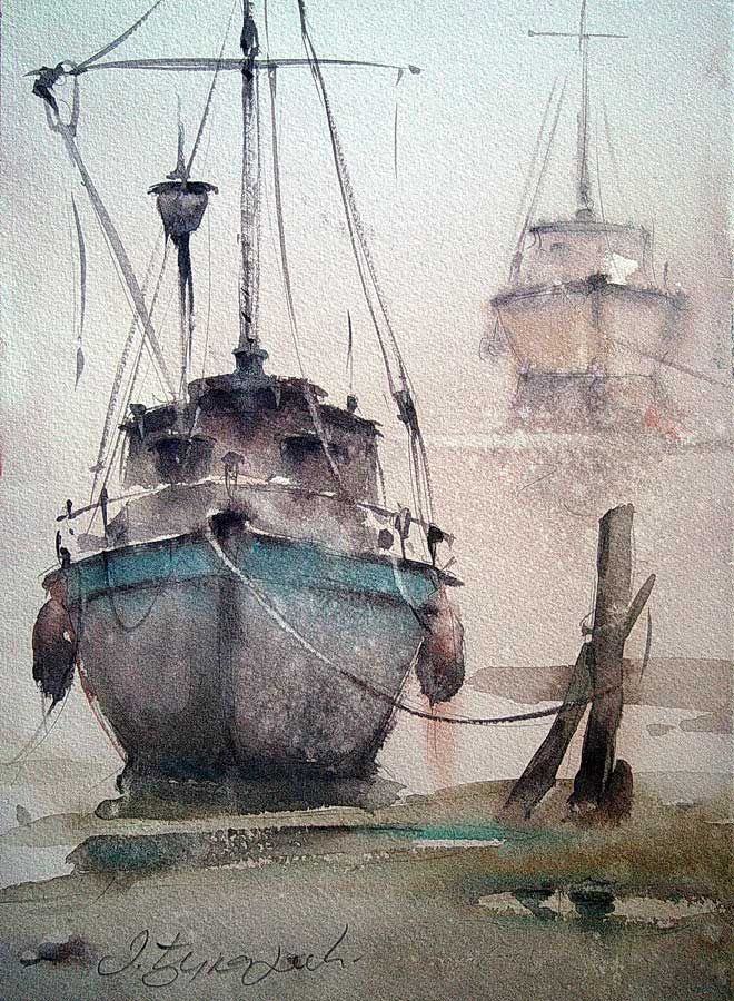 660x900 Dusan Djukaric - Watercolor Ship