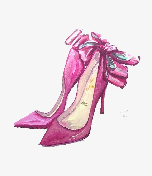 640x740 High Heeled Shoes, Shoes Clipart, Hand Painted, Watercolor Png - Watercolor Shoes