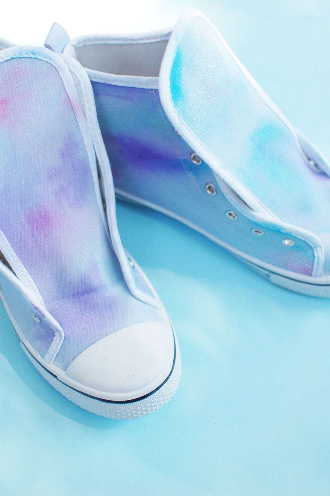 1100x1651 How To Upgrade Boring White Sneakers With Watercolor Brit + Co - Watercolor Shoes