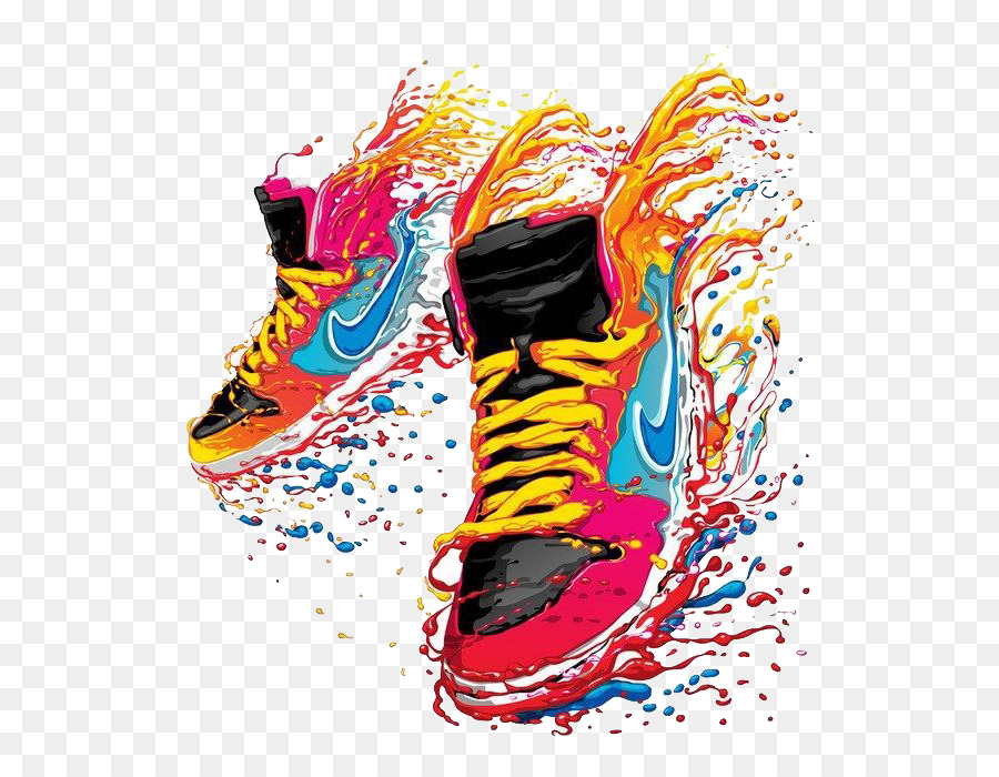 900x700 T Shirt Nike Sneakers - Watercolor Shoes