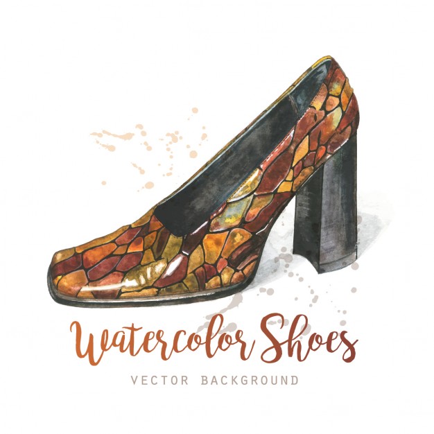 626x626 Watercolor Shoes Background Vector Free Download - Watercolor Shoes