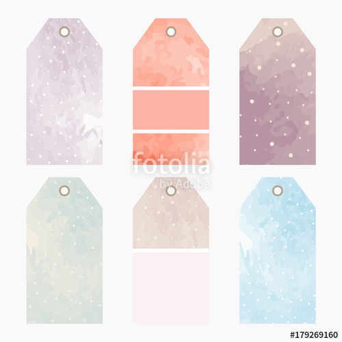 500x500 Hand Drawn Watercolor Creative Tags. Universal Shopping, Sales - Watercolor Shopping