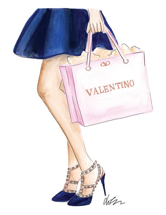 570x737 Shopping For Valentino - Watercolor Shopping