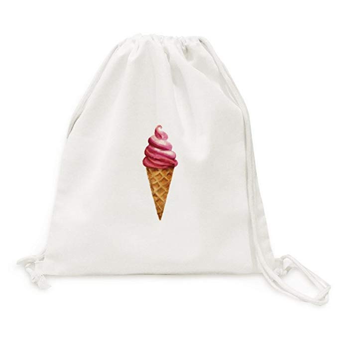 679x679 Red Watercolor Sweet Ice Cream Canvas Drawstring - Watercolor Shopping