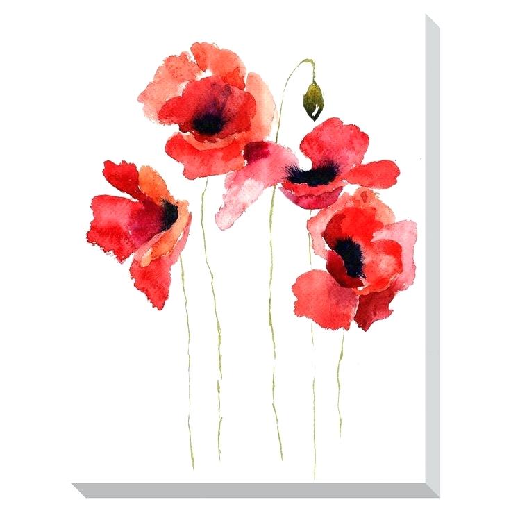 736x736 Watercolor Poppies - Watercolor Shopping