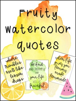263x350 Watercolor Fruit Classroom Signs By The Dancing Teacher Tpt - Watercolor Signs