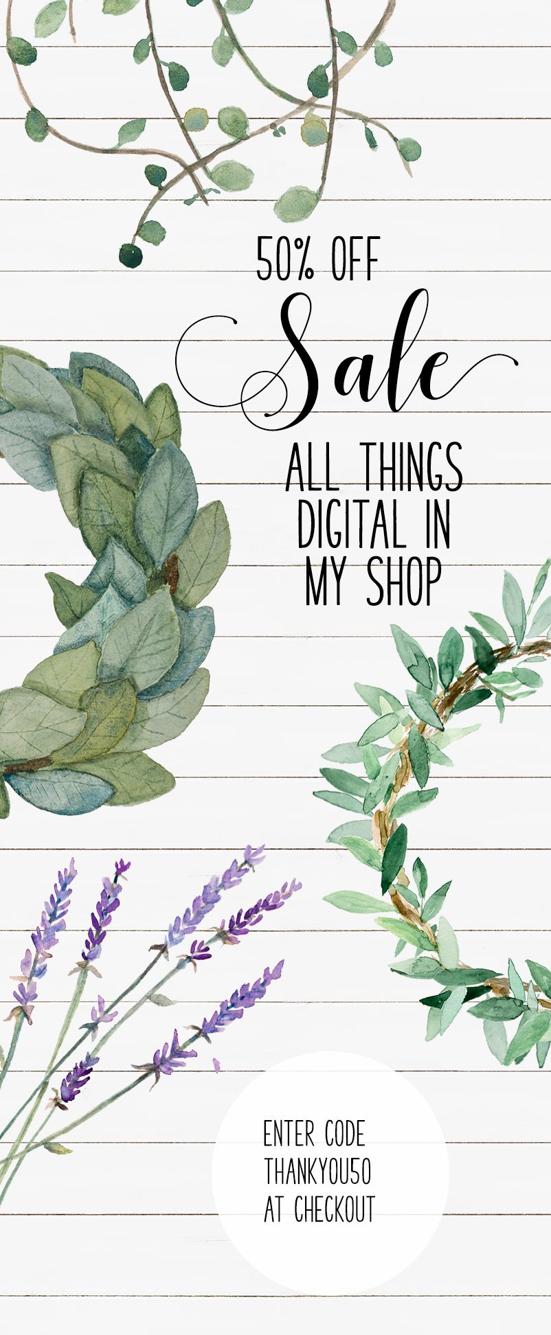 802x1944 50% Off Anything In My Etsy Shop That Is Digital! Backgrounds - Watercolor Signs