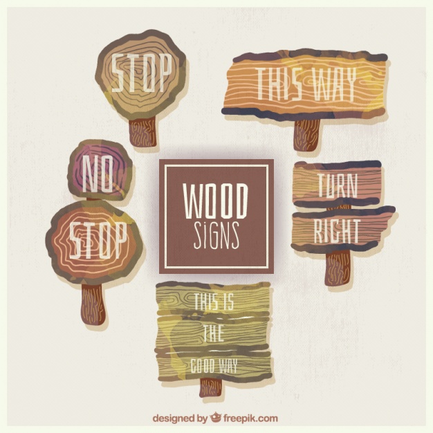 626x626 Wooden Signs With Watercolor Effect Vector Free Download - Watercolor Signs