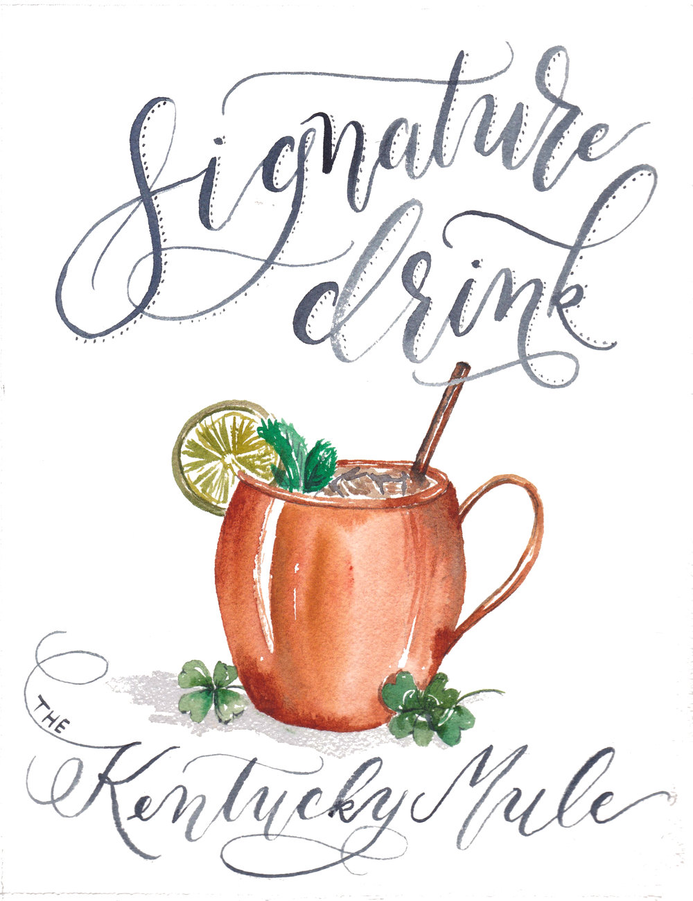 1000x1300 Custom Watercolor Signature Drink Sign Cami Monet Watercolor - Watercolor Signs