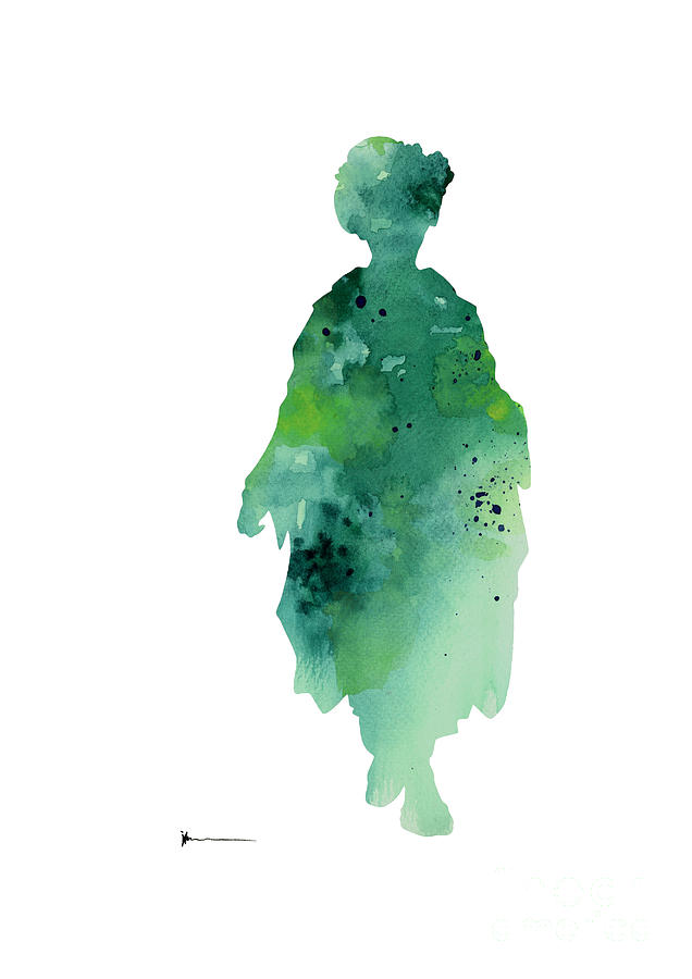 636x900 Geisha Kimono Silhouette Watercolor Art Print Painting Painting By - Watercolor Signs