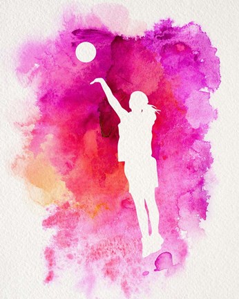 346x432 Basketball Girl Watercolor Silhouette Inverted Part Iv Fine Art - Watercolor Signs