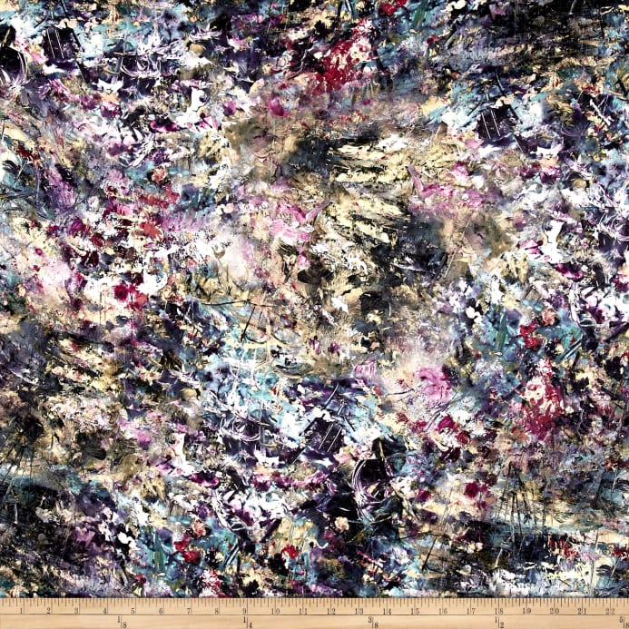 693x693 French Designer Silk Crepe De Chine Watercolor Multi - Watercolor Silk Fabric