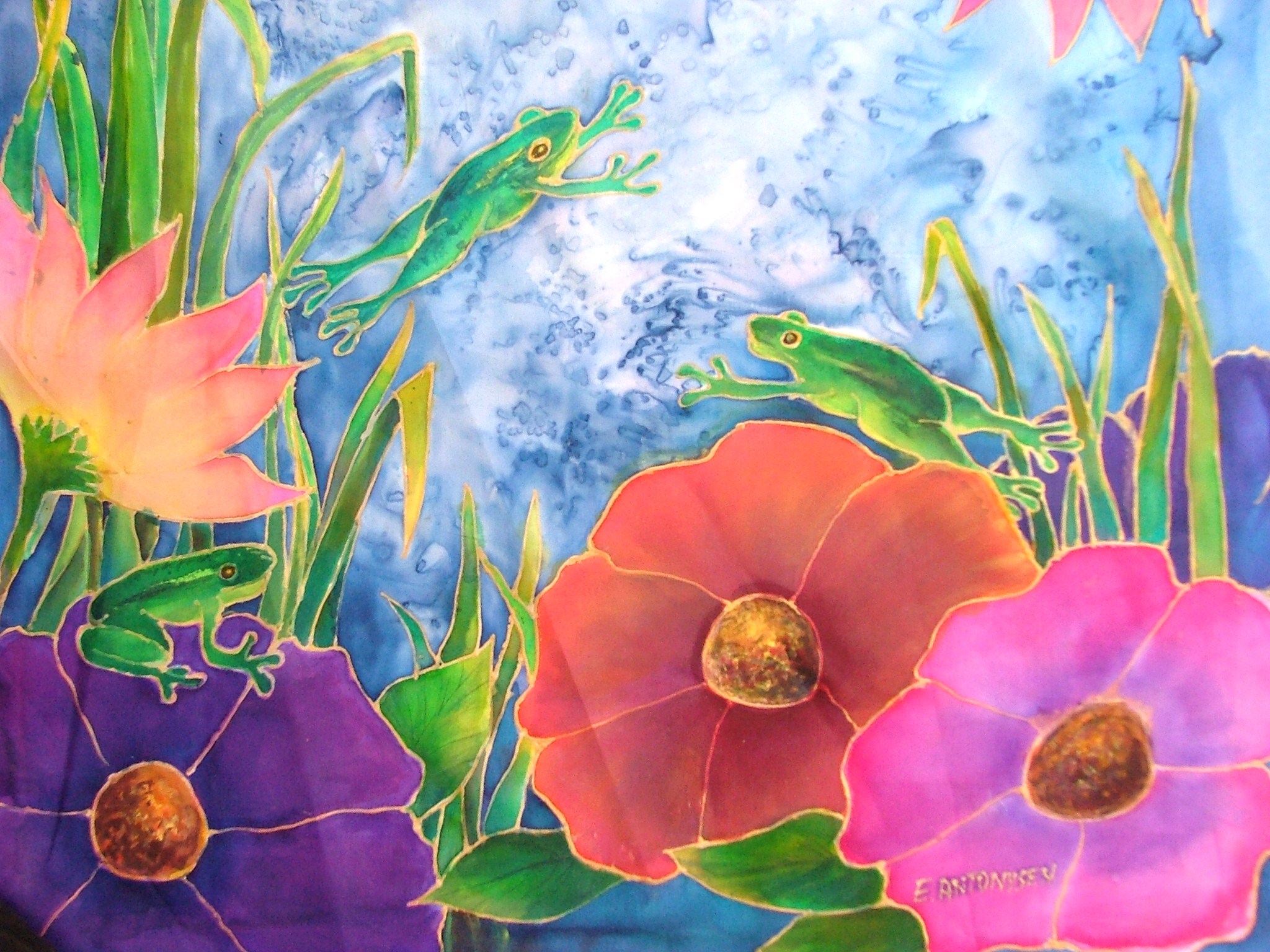 2048x1536 Silk Painting Demo Using Gutta Resist Technique Evantart - Watercolor Silk Painting