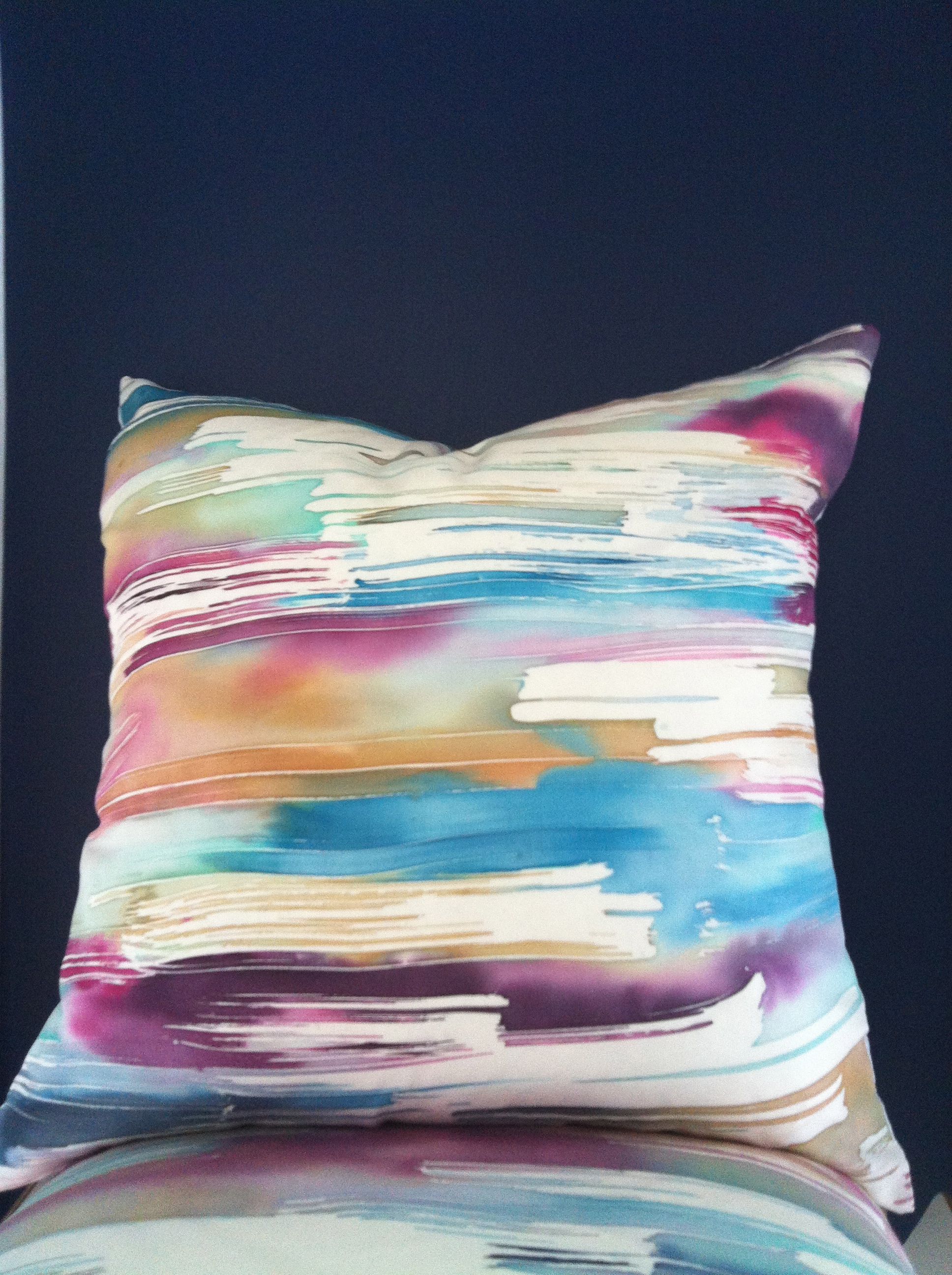 1936x2592 Watercolor Silk Painted Pillow By Michelle Mathis By Me - Watercolor Silk Painting