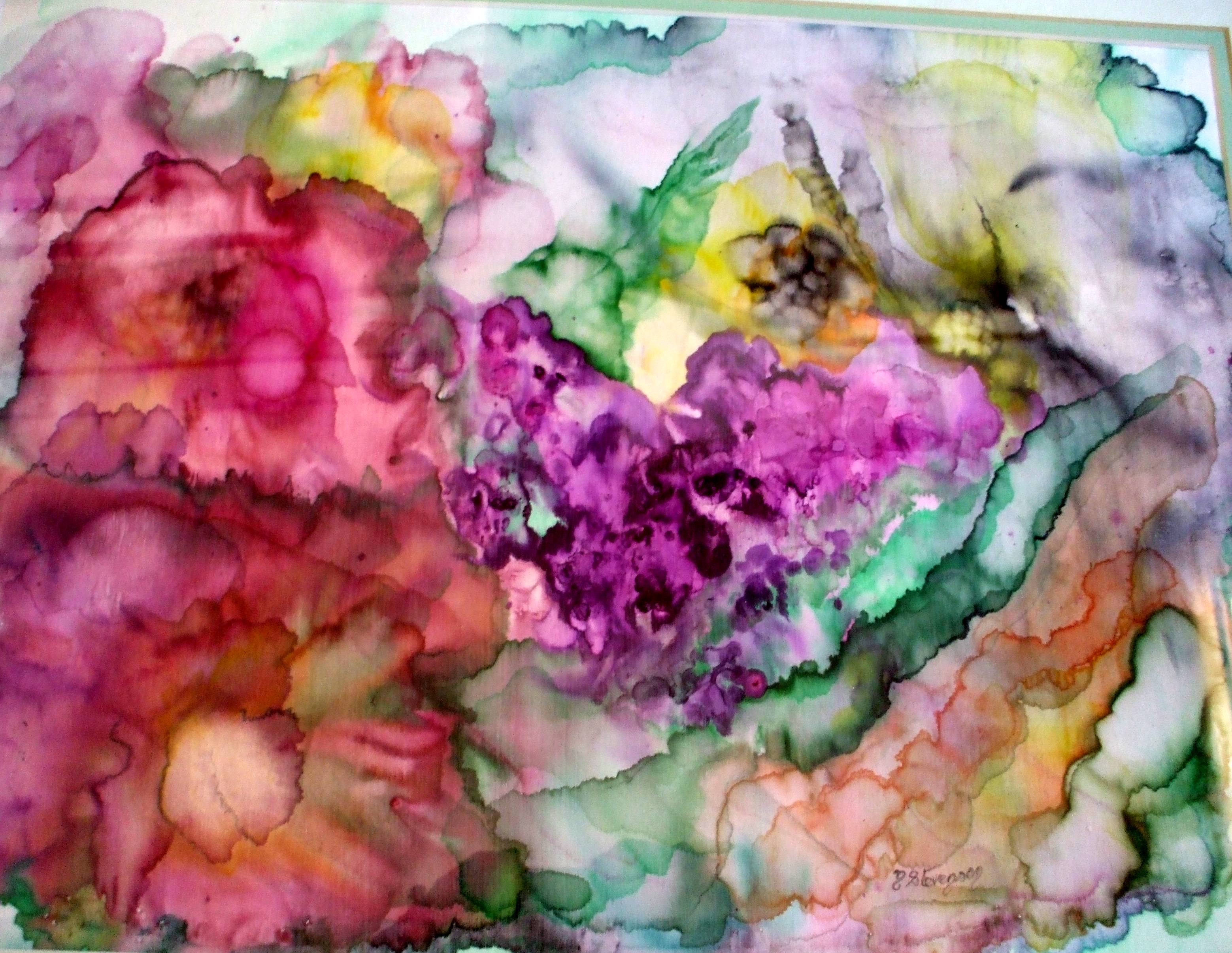 3117x2411 Silk Painting Female Artists Cyprus - Watercolor Silk Painting