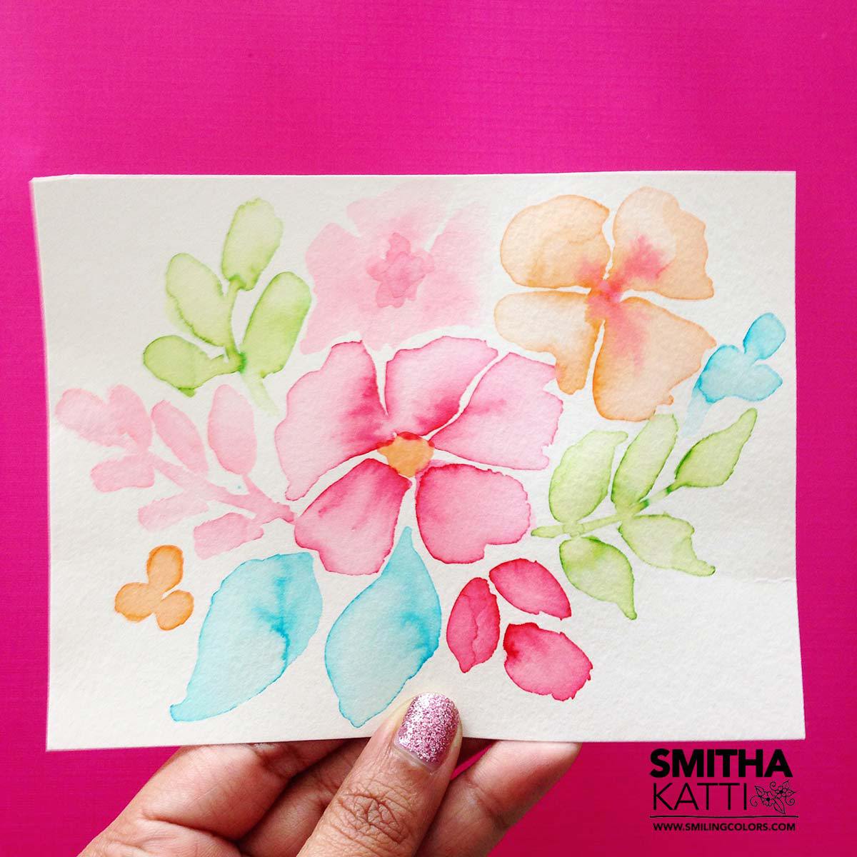 1200x1200 Watercolor Flowers Easy Video Tutorial - Watercolor Simple Flowers