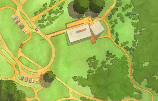 516x331 Vallery Studio Nix Nature Center Architectural Illustration - Watercolor Site Plan