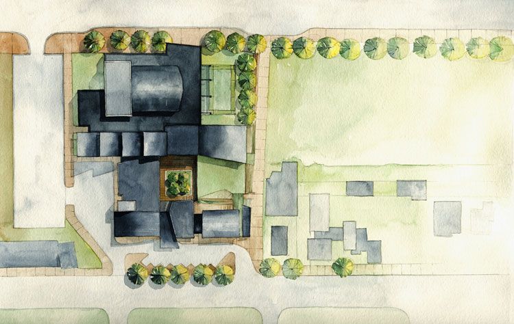 750x474 Watercolor Site Plan. Anyone Know The Creator Architecture - Watercolor Site Plan